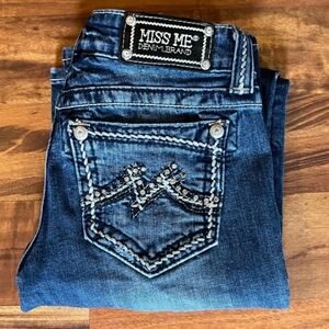Miss Me Jean's Lightly Distressed Dark Wash Bootcut